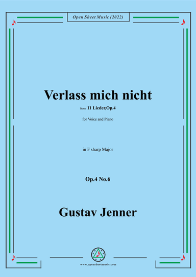 Jenner-Verlass mich nicht,in F sharp Major,Op.4 No.6 (arr. OSM Press)