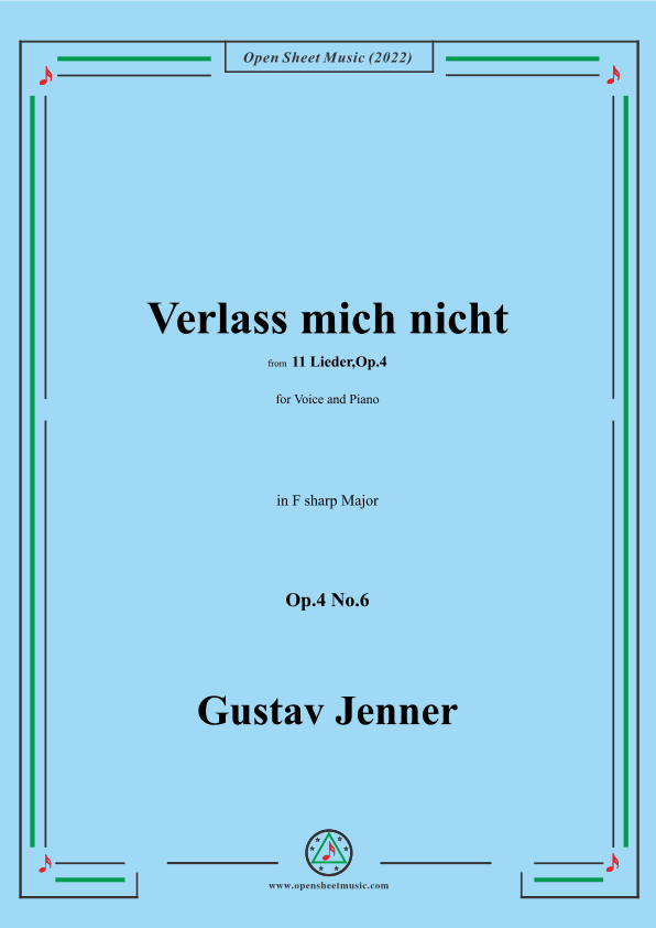 Jenner-Verlass mich nicht,in F sharp Major,Op.4 No.6 (arr. OSM Press)
