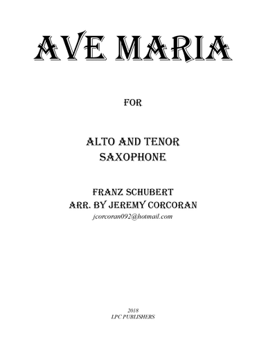 Ave Maria for Alto and Tenor Saxophone (arr. Jeremy Corcoran)