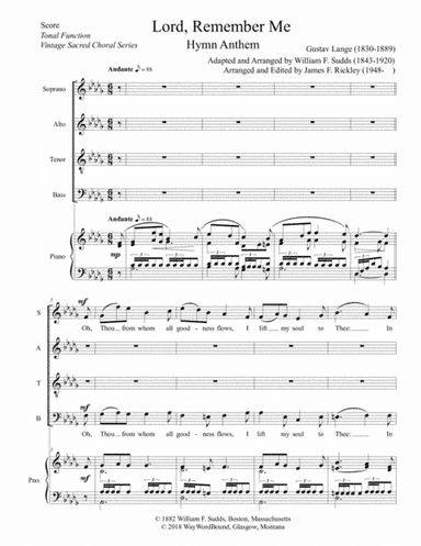 Lord, Remember Me (arr. William F. Sudds, James F. Rickley)