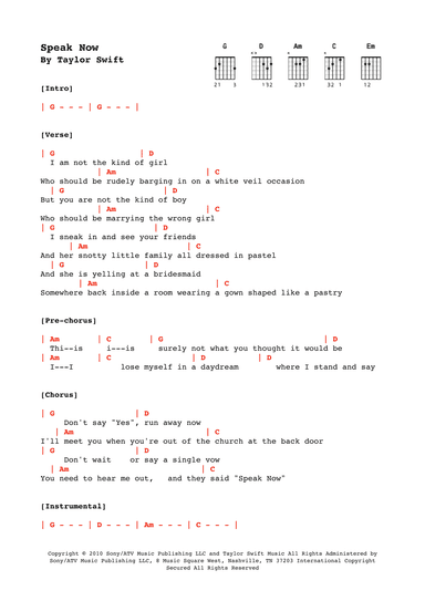 Speak Now (arr. Alex Davis)