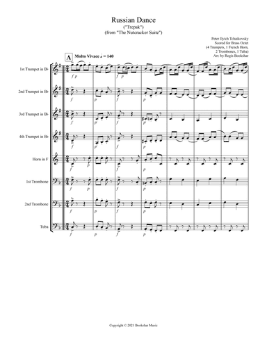 Russian Dance ("Trepak") (from "The Nutcracker Suite") (F) (Brass Octet - 4 Trp, 1 Hrn, 2 Trb, 1 Tub (arr. Regis Bookshar)