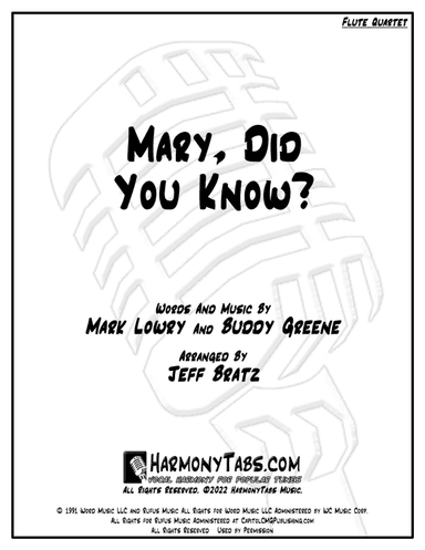 Mary, Did You Know? (arr. Jeff Bratz)