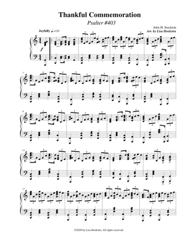 Thankful Commemoration (Psalter #403) (arr. Lisa Hoekstra)
