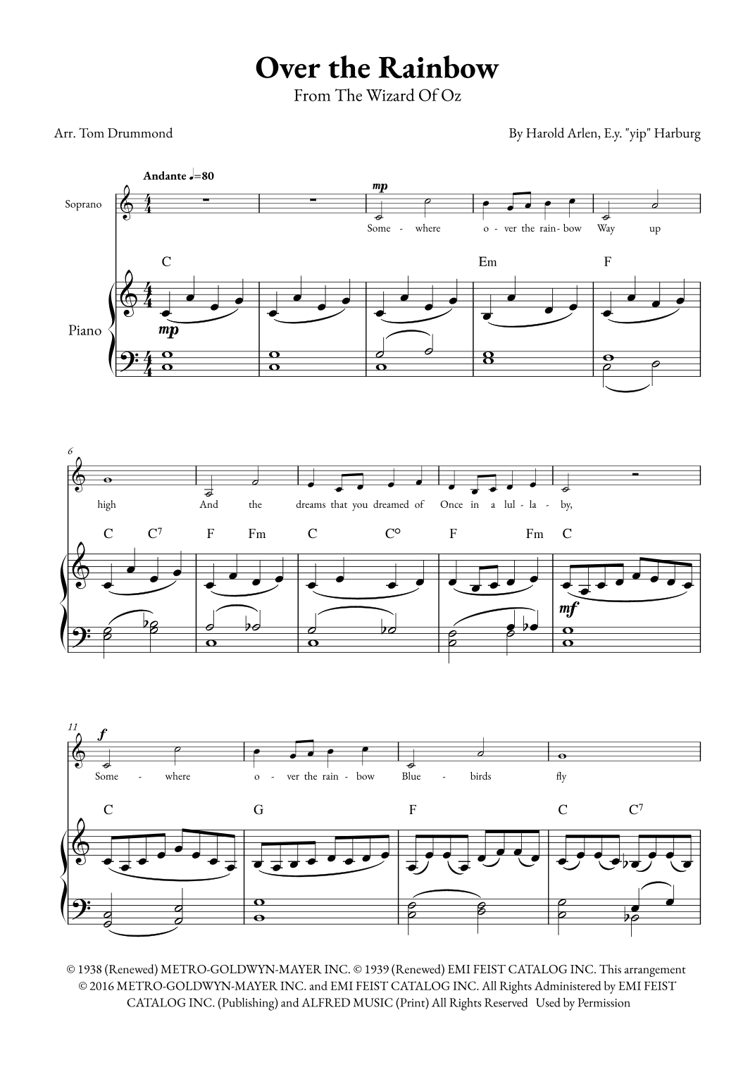 Over The Rainbow (arr. Tom Drummond)
