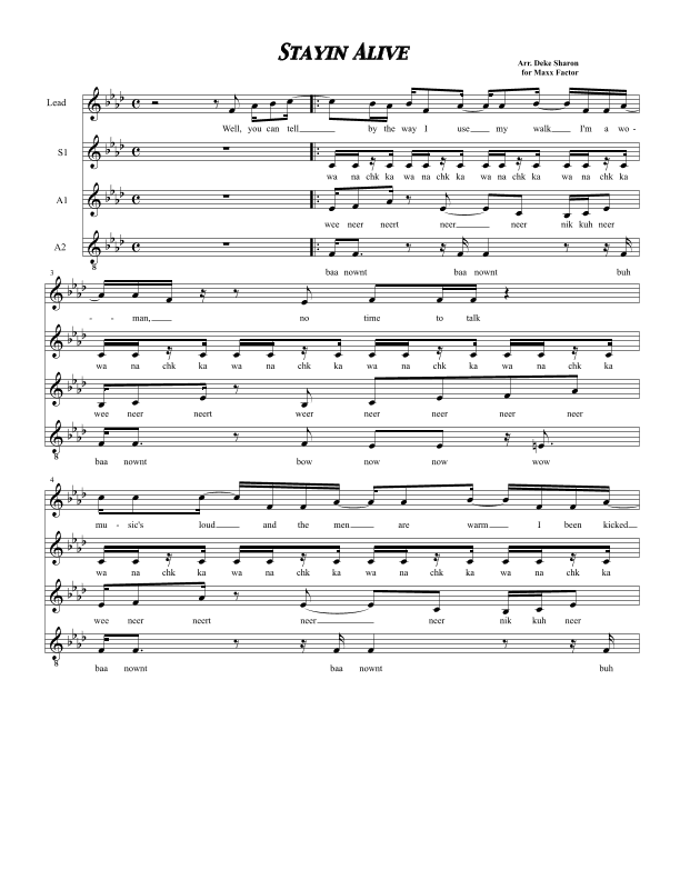 Stayin' Alive (arr. Deke Sharon)