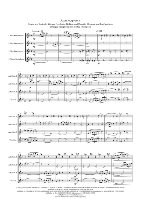 Summertime (arr. Ray Thompson)