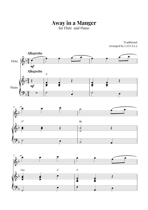 Away in a Manger (arr. G.D.V.S.L.J)