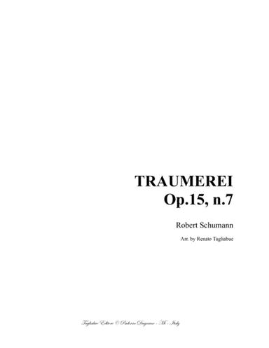 TRAUMEREI Op.15, n.7 - Arr. for Organ 3 staff (arr. Renato Tagliabue)