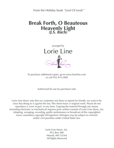 Break Forth, O Beauteous, Heavenly Light (arr. Lorie Line)