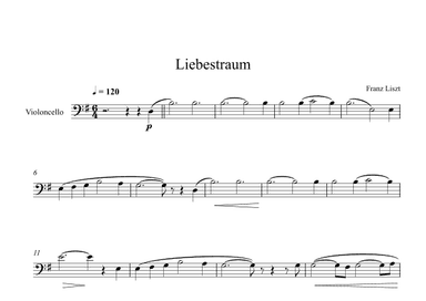 Liebestraum (Dream Of Love) - Franz Liszt (Cello) (arr. Digital Book Music)