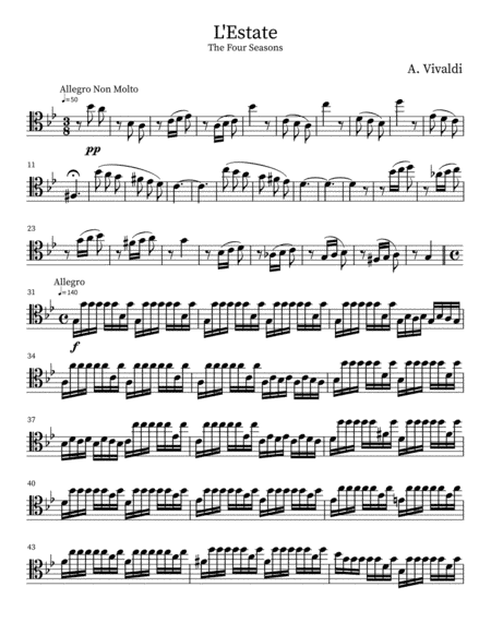 The Four Seasons - Summer (L'Estate) (arr. Tom Christie)
