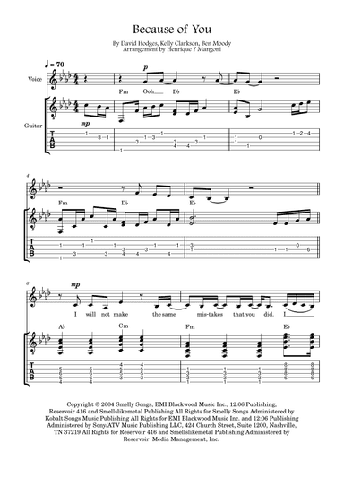 Because Of You (arr. Henrique F Mangoni)