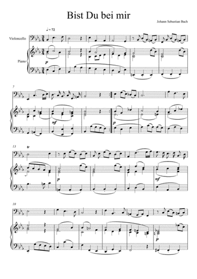 Johann Sebastian Bach - Bist du bei mir (Violoncello Solo) (arr. André Laitano)