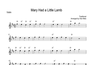 Mary Had a Little Lamb (arr. Vitor Melo)