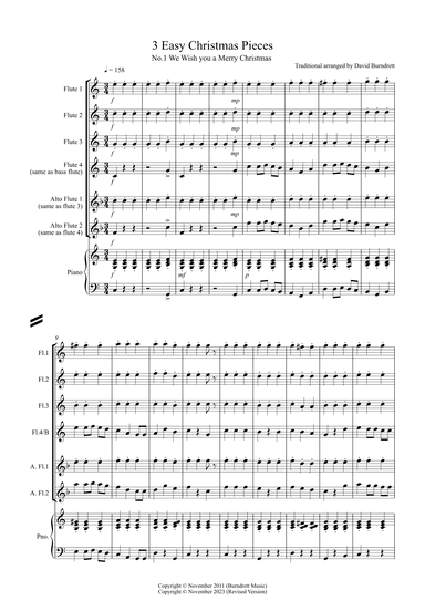 3 Easy Christmas Pieces for Flute Quartet (arr. David Burndrett)