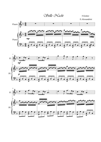Stille Nacht. Flute and piano (arr. Ester Alessandrini)