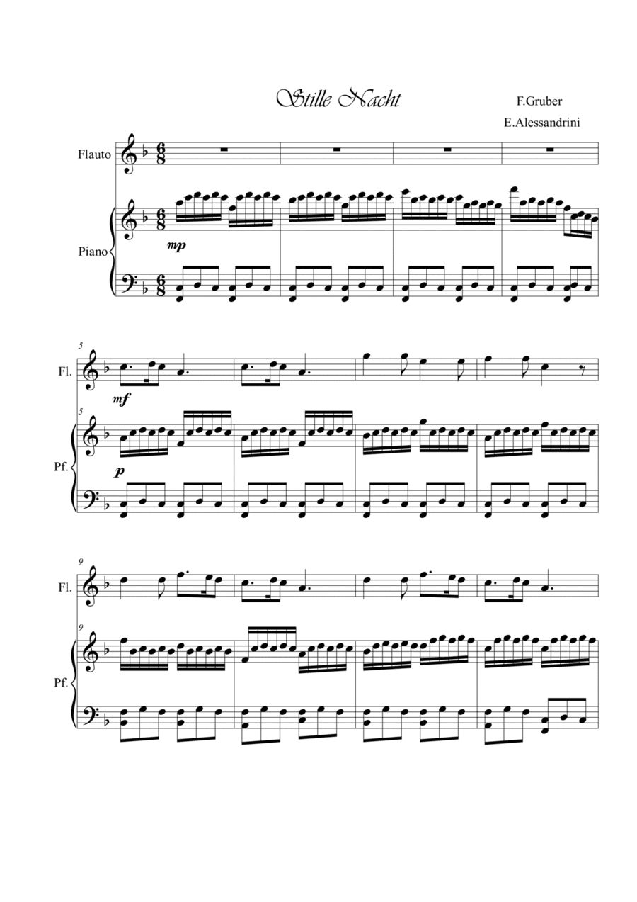 Stille Nacht. Flute and piano (arr. Ester Alessandrini)