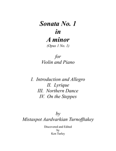 Sonata No. 1 in A Minor for Piano and Violin  "Russiana"