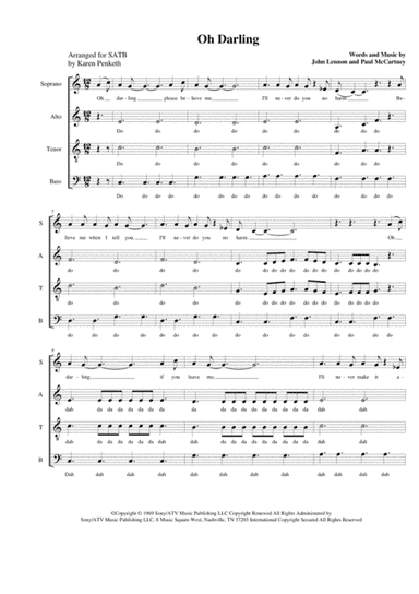 Oh! Darling (arr. Karen Penketh)