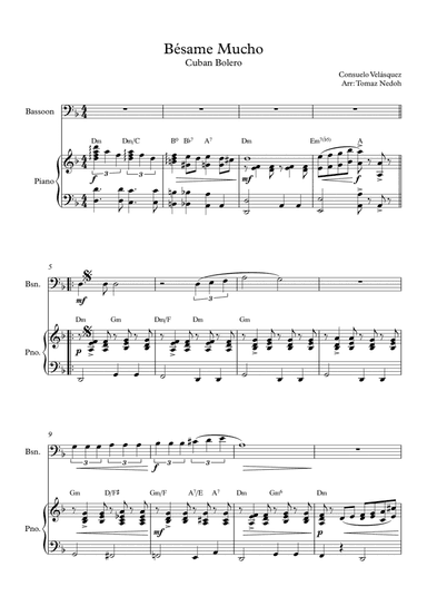 Bésame Mucho (arr. Tomaz Nedoh)