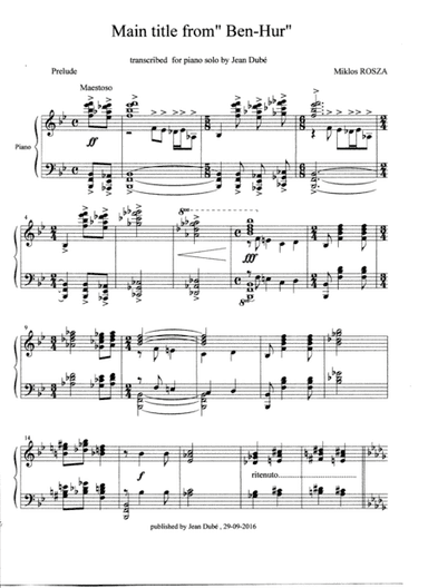 Main Title (from "ben Hur") (arr. Jean Dubé)