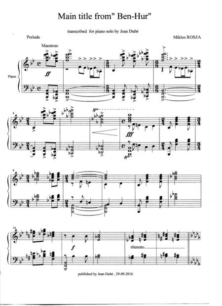 Main Title (from "ben Hur") (arr. Jean Dubé)