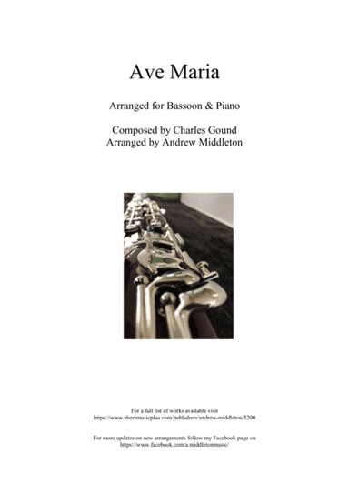 Ave Maria arranged for Bassoon and Piano (arr. Andrew Middleton)