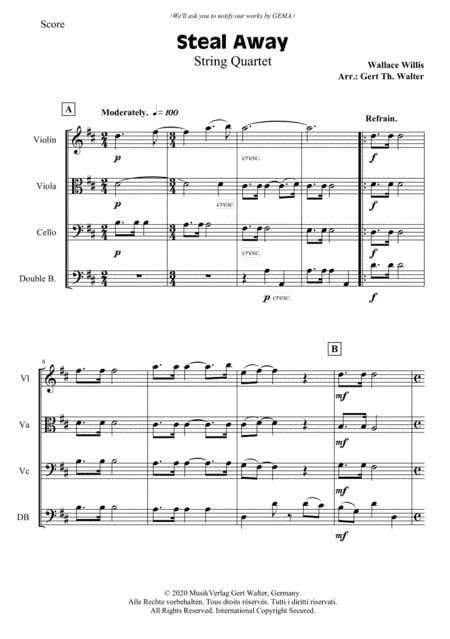Steal Away (arr. Gert Th. Walter)
