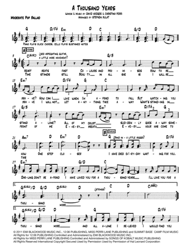 A Thousand Years (arr. Stephen Bulat)