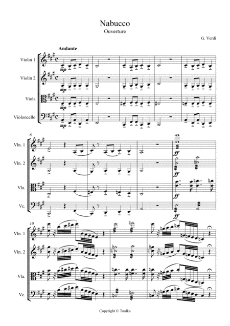 G. Verdi - Nabucco (Ouverture) (arr. Tualka)