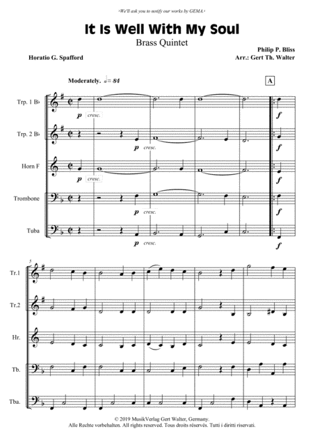 It Is Well With My Soul (arr. Gert Th. Walter)