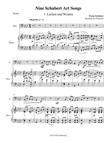 Nine Schubert Art Songs - tuba (arr. Kenneth D. Friedrich)