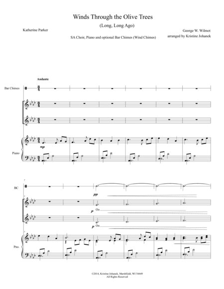 Winds Through the Olive Trees (Long, Long Ago) (arr. Kristine Johanek)