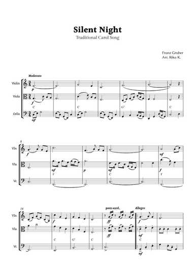 Silent Night for String Trio (arr. Rika K.)