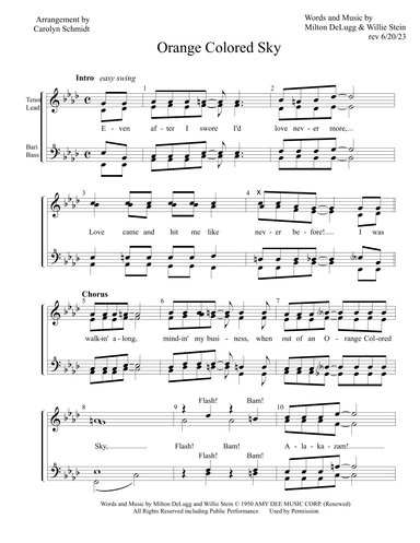 Orange Colored Sky (arr. Carolyn Schmidt)
