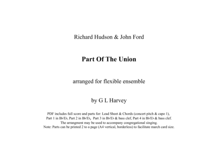 Part Of The Union (arr. G L Harvey)