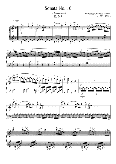 Piano Sonata  C major K 545 (arr. Thomas Jancso)