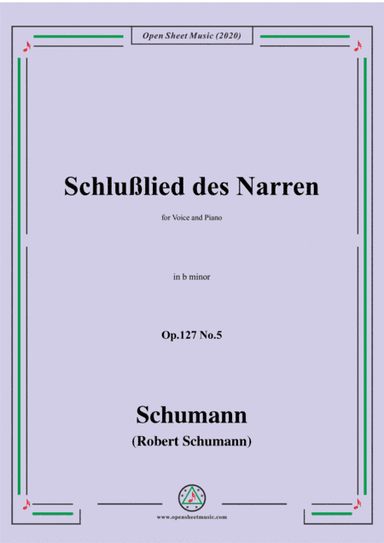 Schumann-Schlußlied des Narren Op.127 No.5,in b minor (arr. MSM)