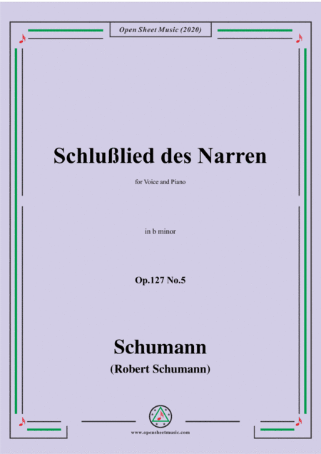 Schumann-Schlußlied des Narren Op.127 No.5,in b minor (arr. MSM)