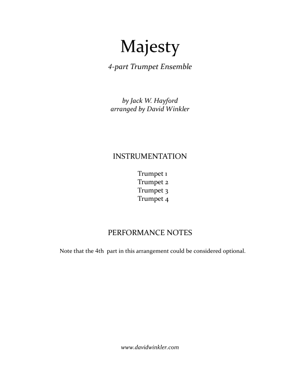 Majesty (arr. David Winkler)
