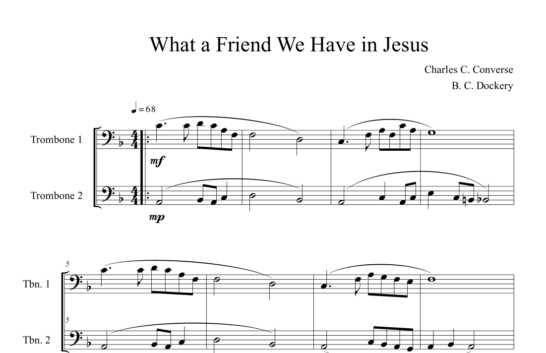What a Friend We Have in Jesus (Trombone Duet) (arr. B. C. Dockery)