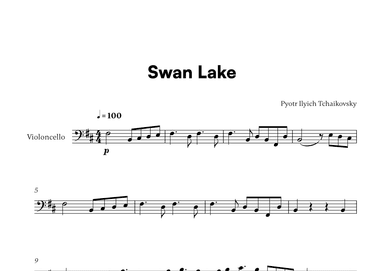Tchaikovsky - Swan Lake Theme (for Cello Solo) (arr. Cadenza Editions)