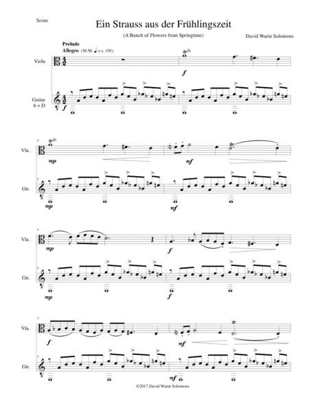 Ein Strauss aus der Frühlingszeit (A bunch of flowers from springtime) for viola and guitar