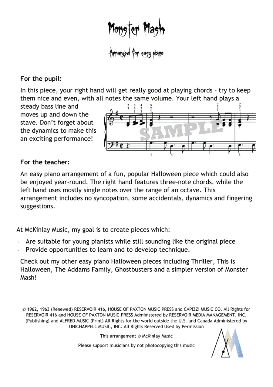 Monster Mash (arr. L McKinlay)