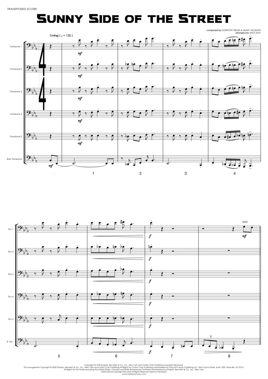On The Sunny Side Of The Street (arr. Matt Amy)