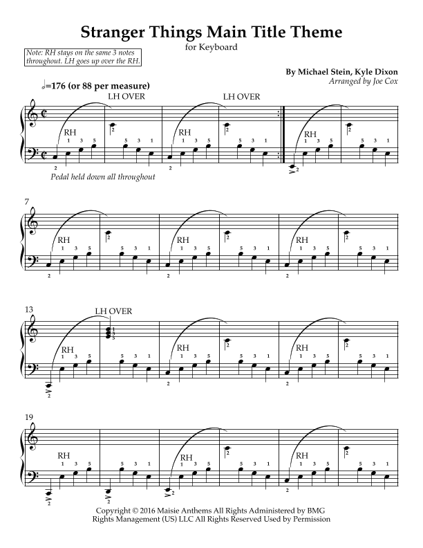 Stranger Things Main Title Theme (arr. Joe Cox)