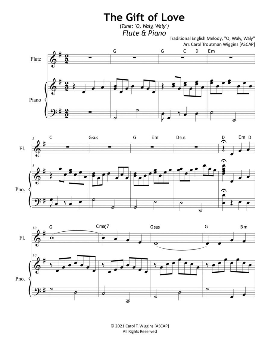 The Gift of Love (Flute & Piano) (arr. Carol Troutman Wiggins)