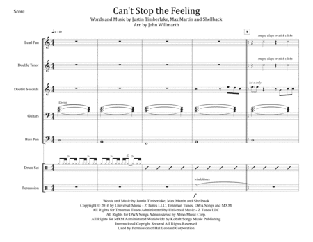 Can't Stop The Feeling  from TROLLS (arr. John Willmarth)