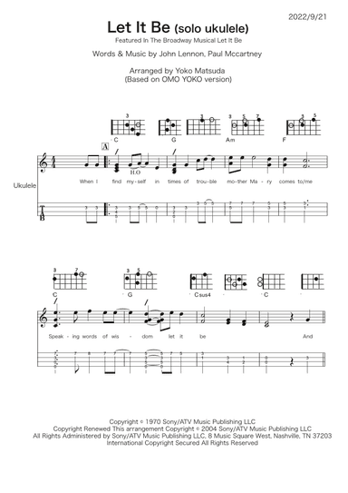 Let It Be (arr. Yoko Matsuda)